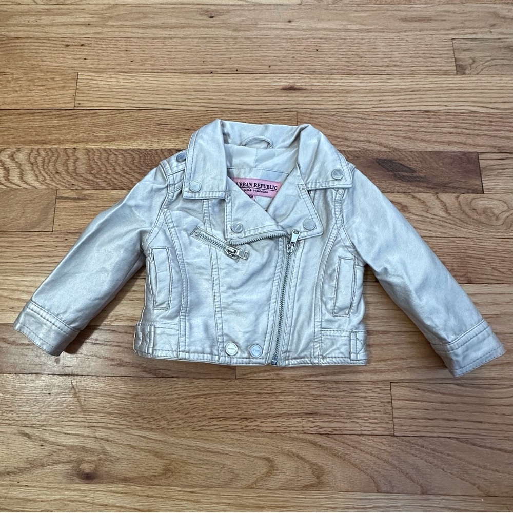 Urban Republic Metallic Silver Zip Jacket sz 18 months